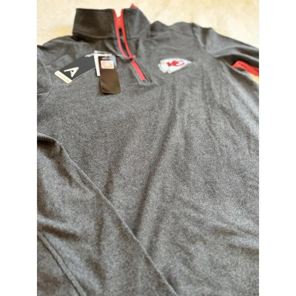 Antiqua Mens Size Small Kansas City‎ Chiefs Quarter-Zip Pullover